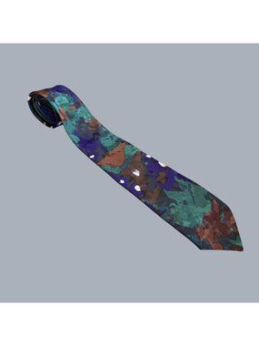 Vintage City Streets Artisan Watercolor Neck Tie